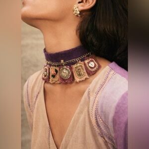 Hand Crafted Purple and Pink Choker Necklace